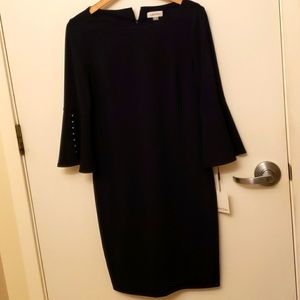 NWT Calvin Klein Navy Blue dress bell sleeves